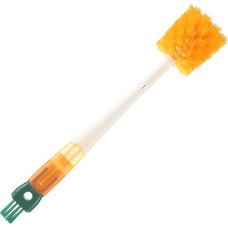 Lntyq Multifunktionale Wasserflaschen-Reinigungsbürste, Reinigungsbürsten für Flaschen, Glasbecher, Detailbürsten für kleine Räume, Glasflaschen und Tassen (Orange) (1/5)