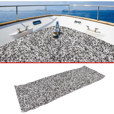 Tapis de sol pour yacht/bateau, tapis camouflage EVA, motif camouflage, tapis antidérapant, 240 x 90 cm, noir, gris, blanc (grand format) (1/5)