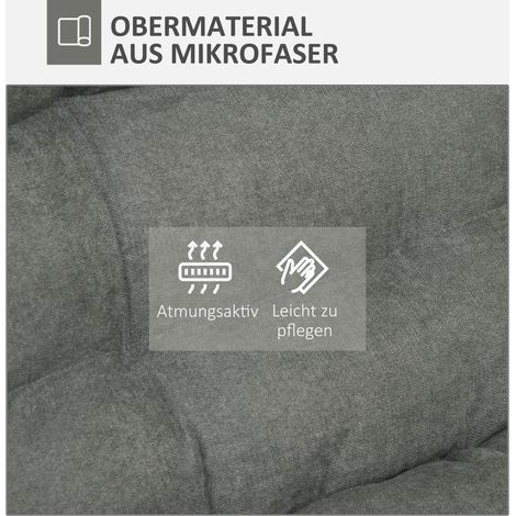 Fauteuil de sol relaxant, dossier réglable, assise pivotante, coussin de sol en microfibre gris pour salon et bureau, sans accoudoirs (1/5)