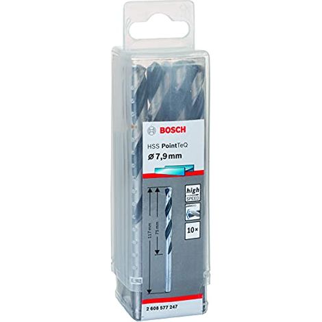 Trapano a spirale in metallo HSS PointTeQ, DIN 338, 7,9 mm, confezione da 10