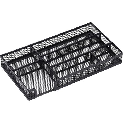 Panier De Rangement - Bac Organisateur À 6 Compartiments Pour Tiroir De Bureau - Noir - 1 Pièce (1/5)