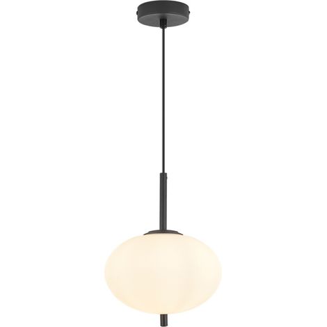 Suspension ovale verre opale 23W IP20 E14 Diam 200mm (1/4)