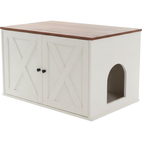 Katzenstreuschrank mit Seiteneingang und Trennwand