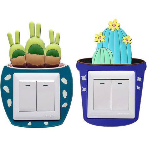 Lot de 2 autocollants muraux pour interrupteur électrique pour chambre à coucher, garçons et filles,Bunny + Dragon King Ball (1/4)