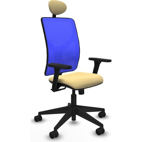 Sedia da ufficio piqueras y crespo Motilla crema rete blu (1/2)