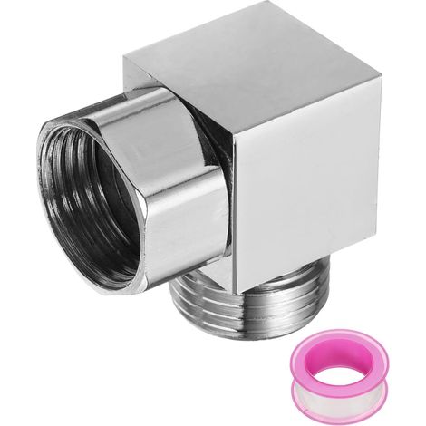 G1/2" Vanne Déviation Douche 2 Voies Adaptateur Carré 35mm Argent (1/5)