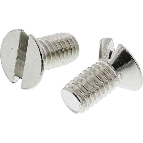 Vis à métaux RS PRO M6 à tête Fraisée fendue en Laiton, 12mm ( Prix pour Sachet de 50 )