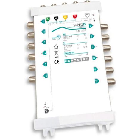 Multiswitch 5 ingressi 4 satellitari 1TV e 12 derivate Fracarro 287519 (1/2)