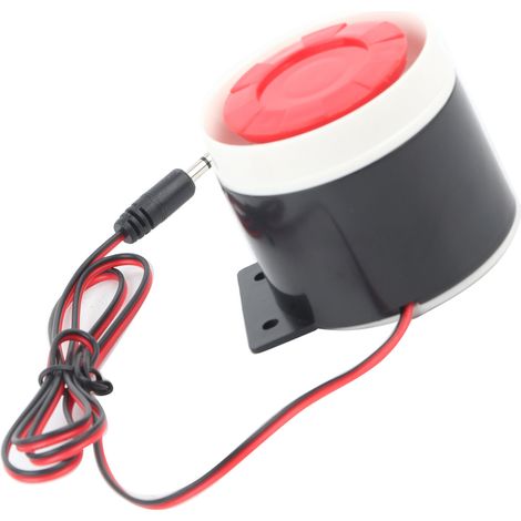 Mini-avertisseur sonore filaire 12 V CC pour la sécurité domestique (110 dB). (1/5)