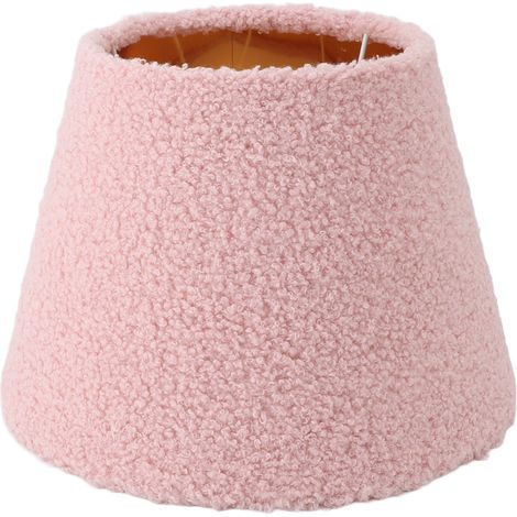 Abat-jour de lampe de Table en tissu peluche, abat-jour conique Simple et exquis pour lampadaire à ampoule E27 E14 rose (1/5)