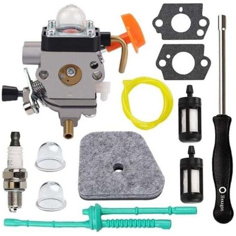 Carburateur FS90R pour tronçonneuses Stihl FS110R, FS130R, FS100, KM130R, FS130, FS90, KM90R, KM90, FS110, KM110R, HT100 et HT101, avec outil de réglage et kit de réglage du jeu aux soupapes
