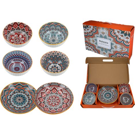 Set aus 4 Schüsseln und 2 Tellern für Reis, Suppen, Salate und asiatische Küche (1/3)