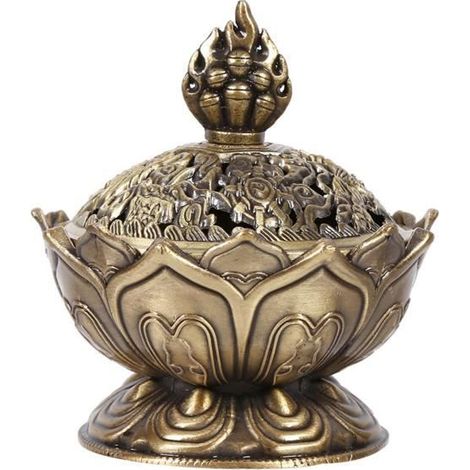 Brûleur d\'encens - META YESM - Lotus Bouddha - Bronze Vintage - Anti-corrosion - Décoration intérieure (1/4)