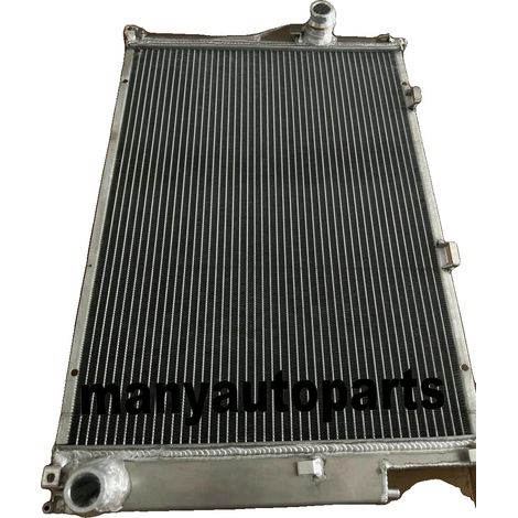Radiador de aluminio, tamaño del núcleo 606 mm x 438 mm x 40 mm, tamaño total 732 mm x 472 mm x 100 mm, compatible con E34 530i 535i M5, compatible con E32 735i 735iL, peso 8 kg. (1/5)