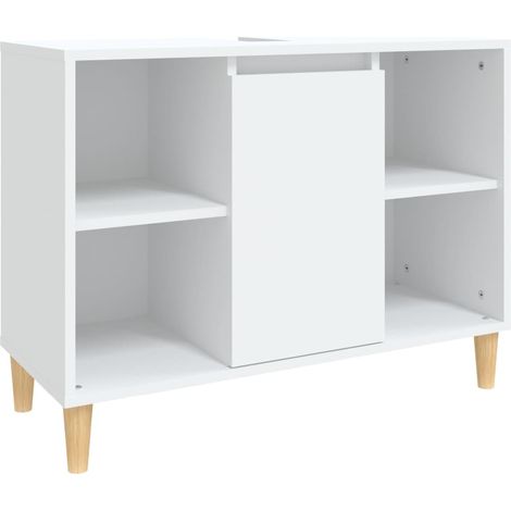Waschbeckenunterschrank weiß 80x33x60 cm aus Holzwerkstoff