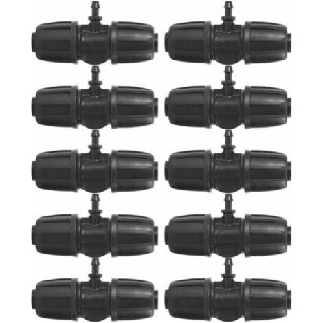 BARKBUSTERS 16mm à 4/7 Garden Lock Connecteurs en T Barbelés, 10pcs/Set Connecteurs pour PE Hose Garden Irrigation System