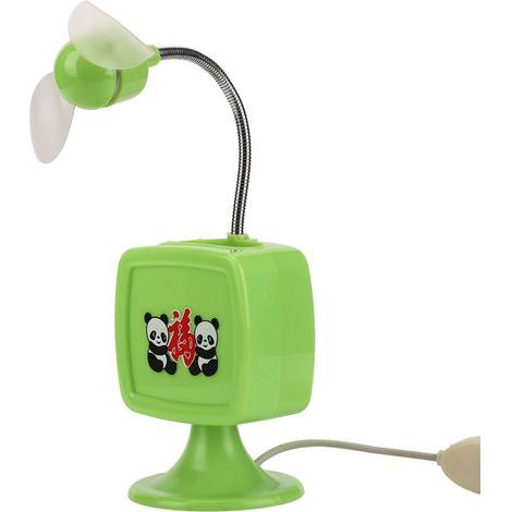 2-in-1 Faltbarer Tischventilator, USB-betrieben, grün, niedlich, klein, aus ABS, 5 V, tragbar, für Büro und Zuhause (1/5)