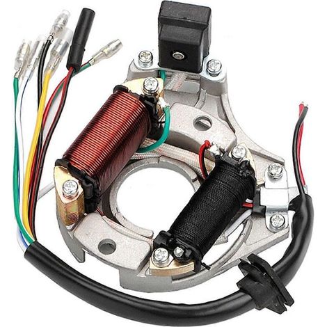 Plaque magnétique d'allumage à 2 bobines de stator AC pour moteurs 50cc, 70cc et 90cc (1/5)