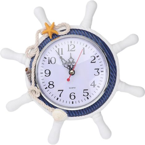 1-teilige Wanduhr aus Holz mit Meereswalzen (1/5)