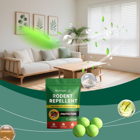 Natural plant-based rodent repellent pellets for indoor furniture, preventing chewing and releasing a gentle, fresh fragrance. -- Repellent pellets 4 + mesh bag 1 -- BIEMMEDUE (1/5)