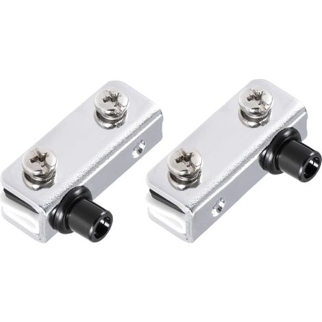 Verre Porte Pivot Charnière (pour 3-5mm Épaisseur) 2 pcs, Fer Réglable Verre Clips Pince - pour Meubles Réparation, Chambre, Lumineux (1/5)