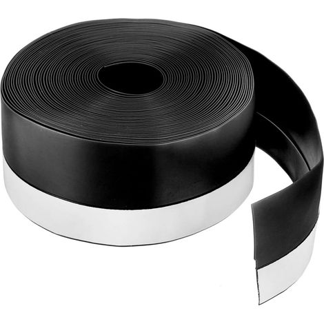 Joint d'étanchéité en silicone pour porte - 45 mm - Ruban adhésif pour fenêtre de maison ou de douche - Longueur : 8 m - Noir (1/5)