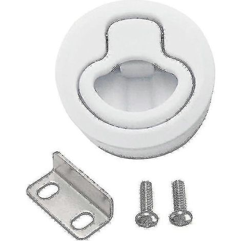 Loquet de remplacement rond de 5 cm (2 po) à verrouillage encastré en plastique blanc pour camping-car, bateau ou marine - (1/5)