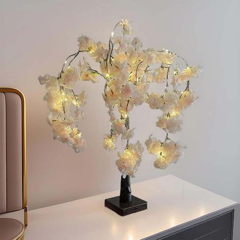 Arbre LED Cerisier avec décoratif sur table piles intérieur et extérieur ambiance chaleureuse pour mariage fêtes et maison 1pc 60 cm 60 (1/5)
