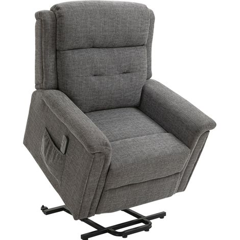 Sillón elevador eléctrico reclinable gris 170 kg 92x87x108 cm HOMVRA (1/5)