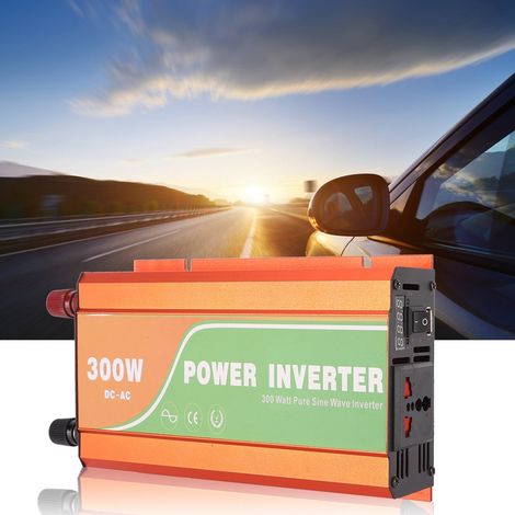 Onduleur solaire pour voiture 300 W, onde sinusoïdale pure haute fréquence, tension de sortie 110 V/12 V (1/5)