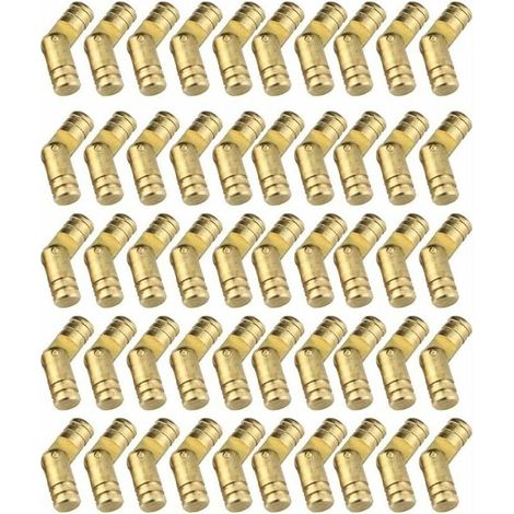 50 Stück Mini-Verdecktes Scharnier aus Messing, Möbelscharniere, unsichtbare T-Scharniere, zylindrisches Scharnier für Heimwerker, Bastelarbeiten, kleine Möbelboxen, Hardware-Boxen