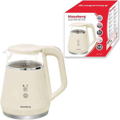 Elektrischer Wasserkocher 1L klausberg KB-7893 mit LED-Temperaturregelung