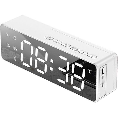Réveil LED - Enceinte Bluetooth - Chargeur Sans Fil - Pour Chambre Bureau Salon - 1 Pièce (1/5)