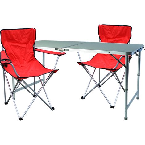 3-teiliges Campingmöbel Set Rot-MMC330872+2xMSP1002 (1/4)