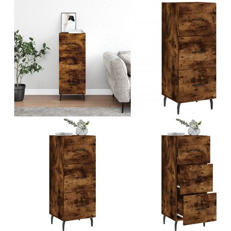 Sideboard Räuchereiche 34,5x34x90 cm Holzwerkstoff - Sideboard - Wohnwand - Regal - Wohnzimmermöbel - Holzmöbel - Home & Living (1/5)