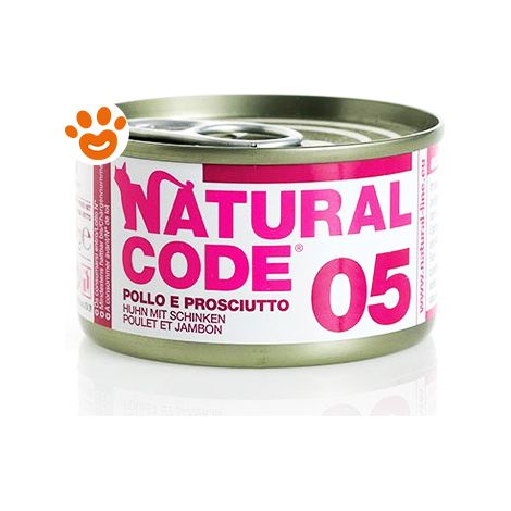 Natural Code Gatto Adulto, in Lattina 85gr 05 Pollo e Prosciutto