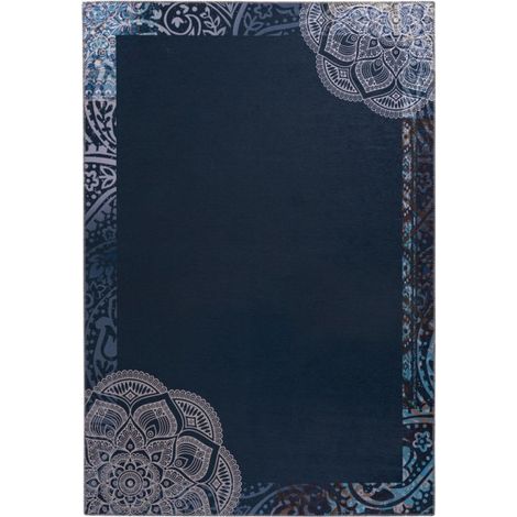 Tapis à Motifs Vintage "Medley" Bleu 130 x 190 cm (1/4)