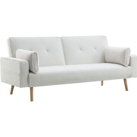 Canapé Scandinave Convertible "George" 205cm Blanc