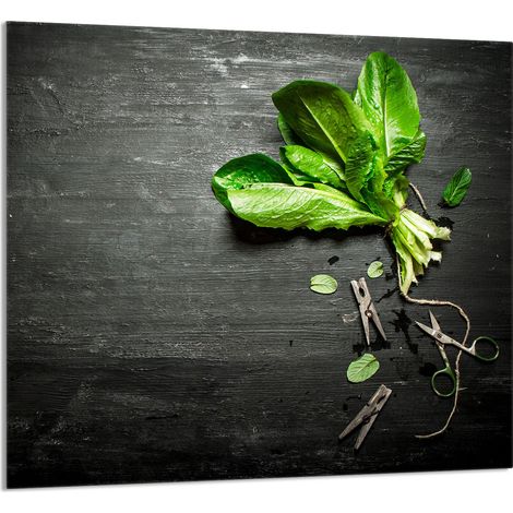 GLASPLATTE FÜR KÜCHE 65x60 Basil