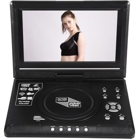 Lecteur DVD Portable - HB036 - 9 pouces - Écran Rotatif 270° - Fonction FM - Batterie Lithium 800mAh (1/4)