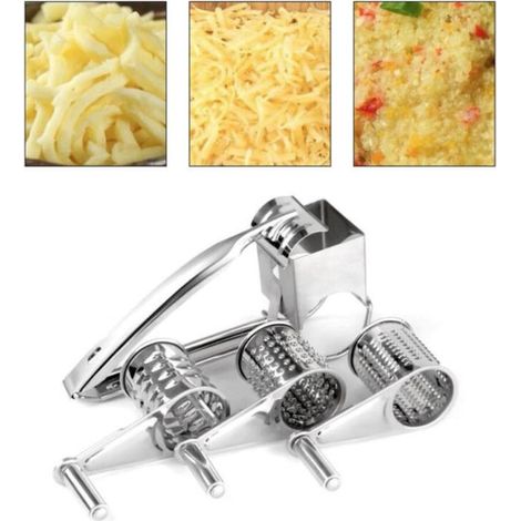 Rallador de queso de acero inoxidable con manivela: herramienta de cocina creativa para uso doméstico