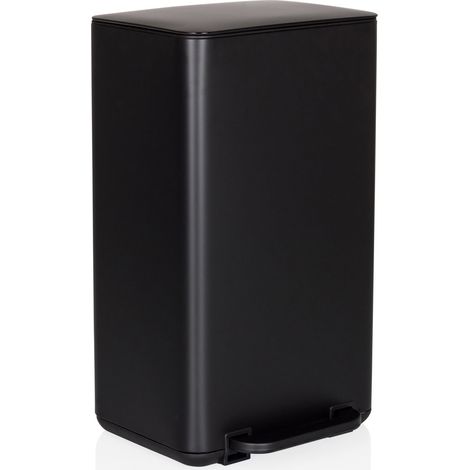 Collecteur à déchets / Poubelle CLEAN NATURA 30 L aspect bois acier noir mat hjh OFFICE