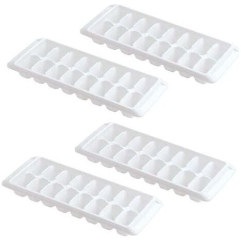 Bacs à glaçons blancs à démoulage facile, 16 compartiments (4 bacs - 64 glaçons) (1/4)