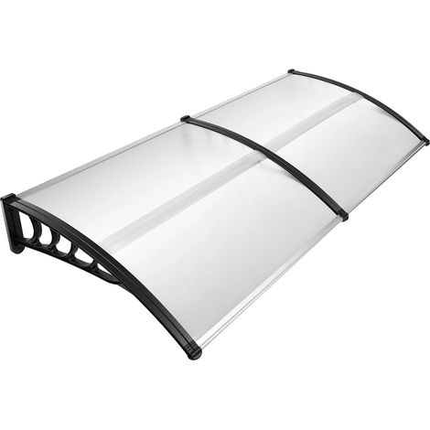Toldo, diseño transparente, protección contra la intemperie, negro transparente (1/2)