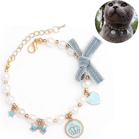 Collier pour animaux de compagnie avec pendentif couronne scintillante, accessoire de mode pour chats et chiens, design élégant et haut de gamme, boucle de sécurité. (1/4)