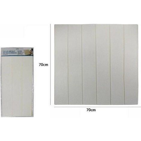 TrAdE Shop Traesio - Piastrella Mattonella 3d Adesivo Parete Muro Pannello 70x70cm Legno Bianco 71104 -