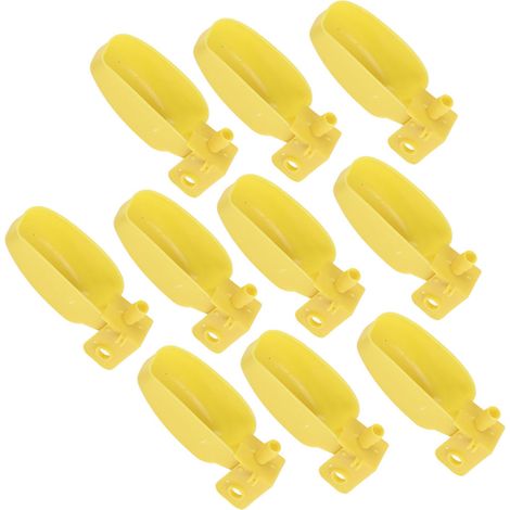 Lot de 10 abreuvoirs automatiques jaunes pour cailles, poules et autres oiseaux (grand format). (1/5)