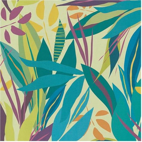 Graphic wallpaper wall Profhome 782092 hot embossed non-woven wallpaper smooth with floral ornaments matt green turquoise blue violet orange yellow 5,33 m2 (1/5)
