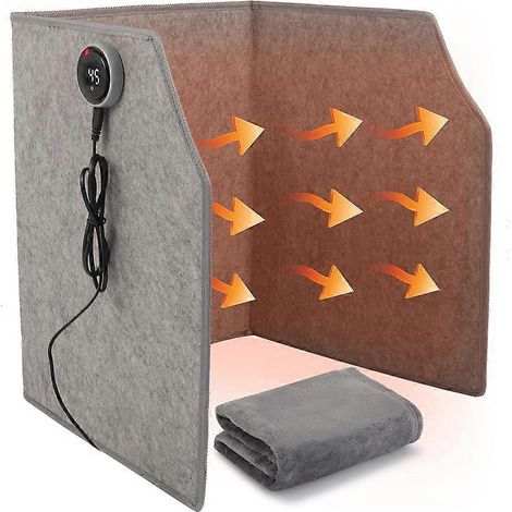 Chauffe-jambes de bureau avec couverture intégrée, chauffage d'appoint pliable avec minuterie et thermostat, panneau chauffant électrique pour les pieds (prise UE). (1/5)