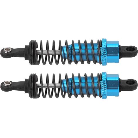 Lot de 2 amortisseurs métalliques bleus de 70 mm pour voiture télécommandée 1/16. (1/5)